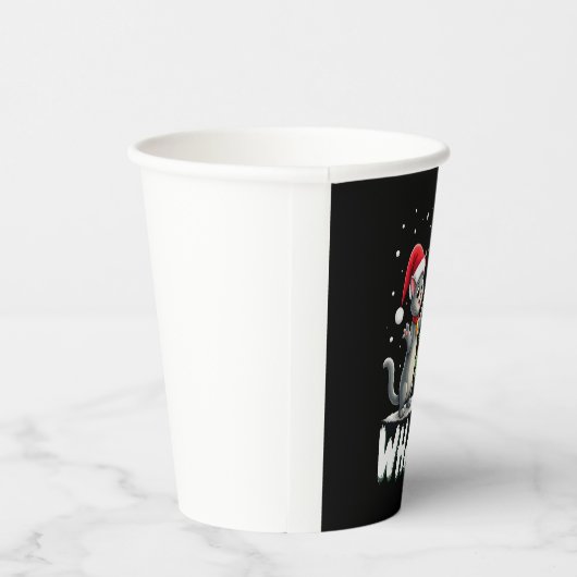 What Funny Cat Pushing Christmas Tree Over Cat Xma Papieren Bekers (Rechts)