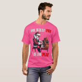 What Funny It Is To Play Christmas Santa Playing P T-shirt (Voorkant volledig)