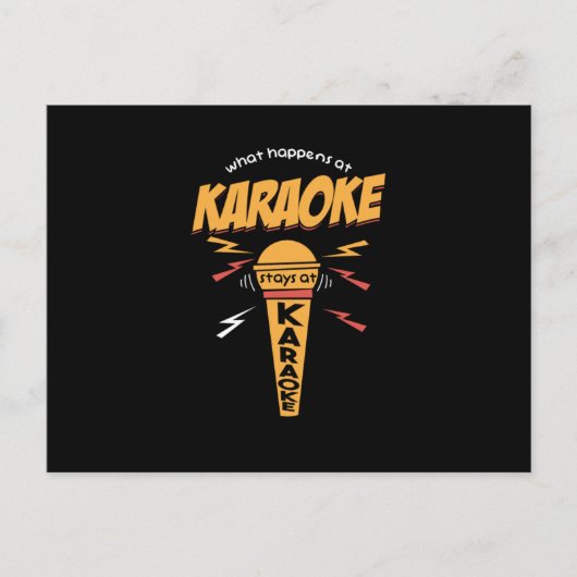 What Happens At Karaoke Stays At Karaoke Mic Gift Briefkaart (Voorkant)
