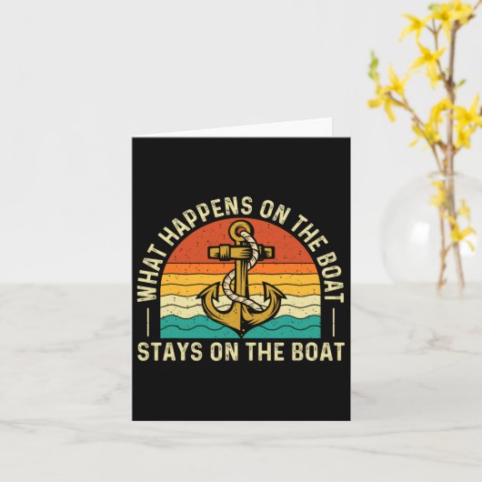 What Happens On The Boat Stays On The Boat Kaart (Gele Bloem)