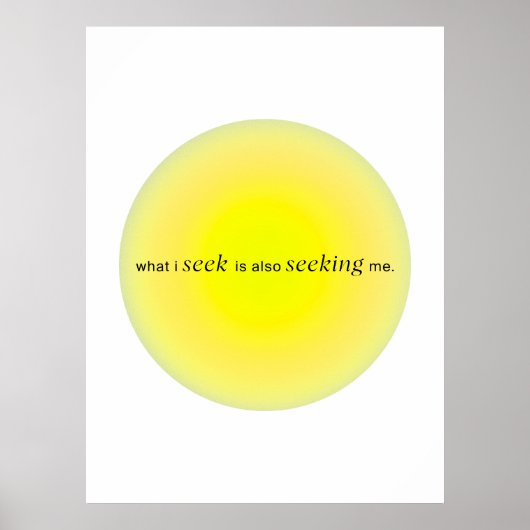 What I seek is also seeking me Poster (Voorkant)