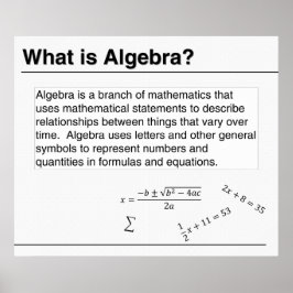 What is Algebra? Poster