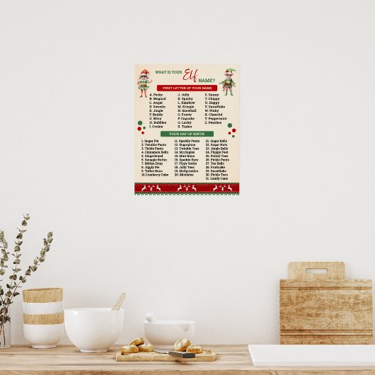What is Your Elf Game Ugly Sweater Sign Poster (Keuken)