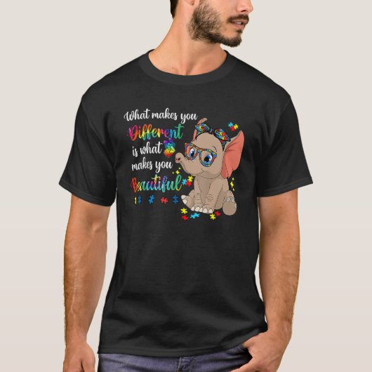 What Makes You Different Autism Awareness Kids Ele T-shirt (Voorkant)