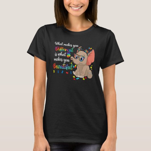 What Makes You Different Autism Awareness Kids Ele T-shirt (Voorkant)