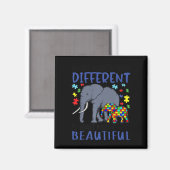 What Makes You Different Elephant Mom Autism Child Magneet (Voorkant / Achterkant)
