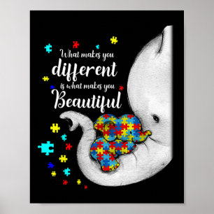 What Makes You Different Elephant Mom Autism Child Poster