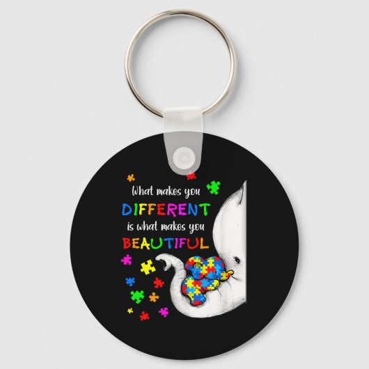What Makes You Different Elephant Mom Autism Child Sleutelhanger (Voorkant)