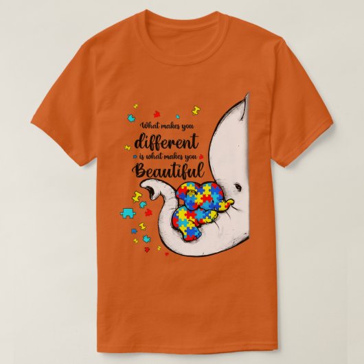 What Makes You Different Elephant Mom Autism Child T-shirt (Design voorkant)