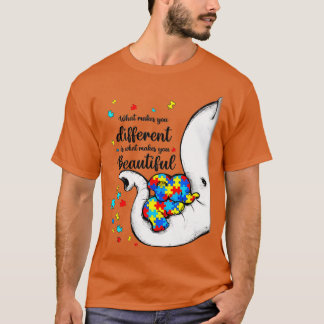 What Makes You Different Elephant Mom Autism Child T-shirt