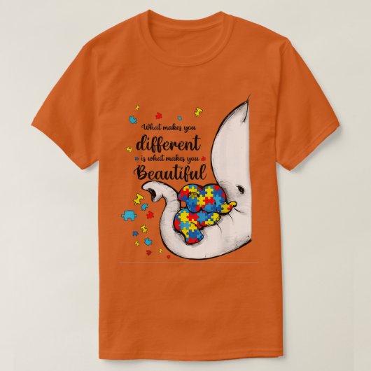 What Makes You Different Elephant Mom Autism Child T-shirt (Design voorkant)