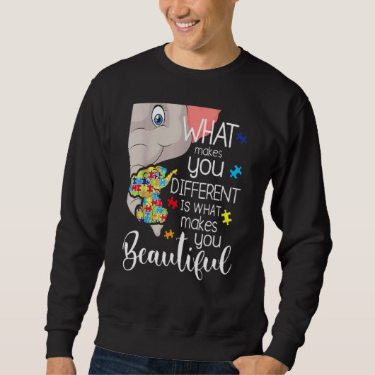 What Makes You Different Elephant Mom Autism Child Trui (Voorkant)