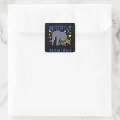 What Makes You Different Elephant Mom Autism Child Vierkante Sticker (Tas)