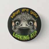 What Ostrich Funny Face Button (Voorkant)