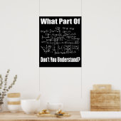 What Part Dont You Understand Funny Math Teacher Poster (Keuken)