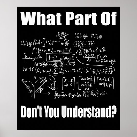 What Part Dont You Understand Funny Math Teacher Poster (Voorkant)