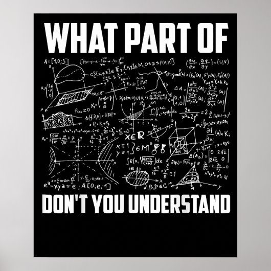 What Part Of Dont You Understand Fun Math Teacher Poster (Voorkant)