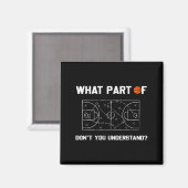 What Part Of Don't You Understand Funny Basketball Magneet (Voorkant / Achterkant)