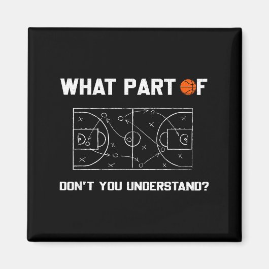 What Part Of Don't You Understand Funny Basketball Magneet (Voorkant)