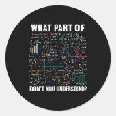 What Part Of Don't You Understand _ Funny Math Tea Ronde Sticker (Voorkant)