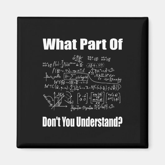 What Part Of Don't You Understand Funny Math Teach Magneet (Voorkant)