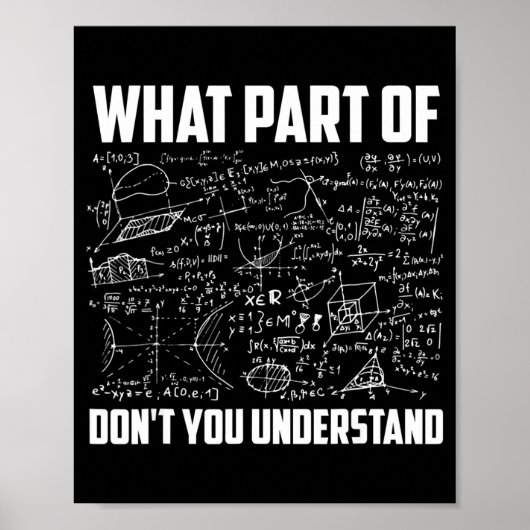 What Part Of Dont You Understand Math Teacher Poster (Voorkant)