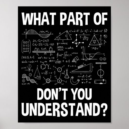 What Part Of Don't You Understand - Science Math C Poster (Voorkant)