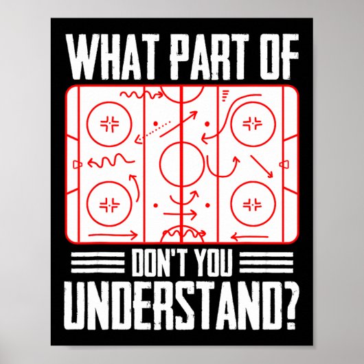 What Part Of Hockey Don't You Understand Ice Hocke Poster (Voorkant)