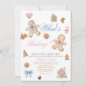 What’s Baking Gingerbread Gender Reveal Invitation Kaart (Voorkant)
