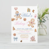 What’s Baking Gingerbread Gender Reveal Invitation Kaart (Staand voorkant)