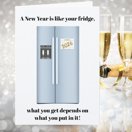 What’s in Your New Year Fridge? Happy New Years Kaart