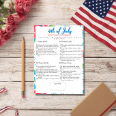 What’s in Your Phone? 4th of July Game card Kaart