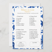 What’s in Your Purse? Bridal  Shower Blue Game Kaart (Voorkant)