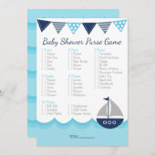 What’s in Your Purse? – Sailor Baby Shower Game Pr Programmakaart (Voorkant / Achterkant)