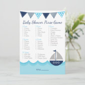 What’s in Your Purse? – Sailor Baby Shower Game Pr Programmakaart (Staand voorkant)