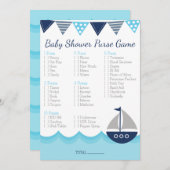 What’s in Your Purse? – Sailor Baby Shower Game Programmakaart (Voorkant / Achterkant)