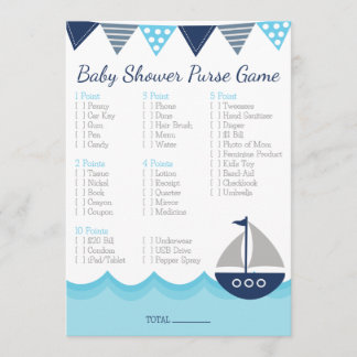 What’s in Your Purse? – Sailor Baby Shower Game Programmakaart