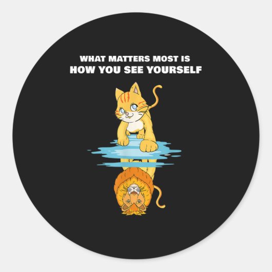 What S Most Is How You See Yourself Motivational L Ronde Sticker (Voorkant)