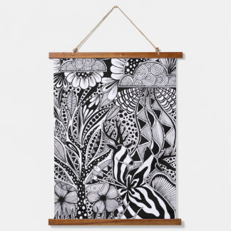 What’s Next? – Black and White Surreal Hand-Drawn Hangend Wandkleed