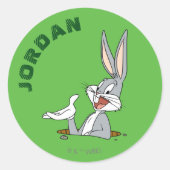 WHAT’S UP DOC?™ BUGS BUNNY™ Rabbit Hole Ronde Sticker (Voorkant)