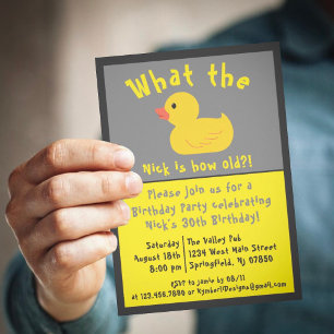 What the Duck Birthday Invitation Kaart