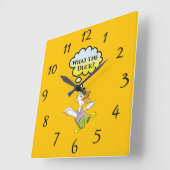 What the Duck? Wall Clock Vierkante Klok (Hoek)