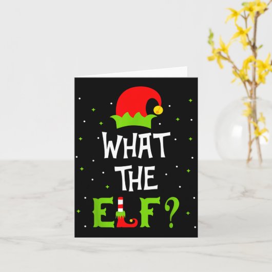 What The Elf Family Matching Funny Christmas Gift Kaart (Gele Bloem)