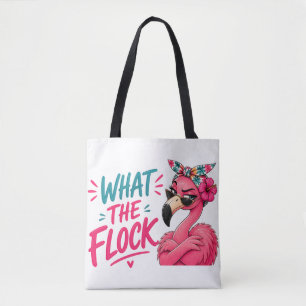 What The Flock - Roze Flamingo Zonnebril Tropisch Tote Bag
