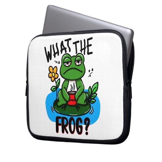 What the frog? laptop sleeve (Voorkant Links)