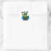 What the frog? ronde sticker (Tas)