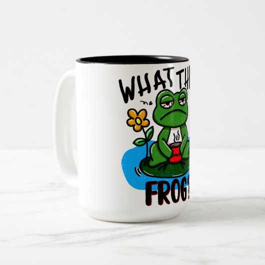 What the frog? tweekleurige koffiemok (Voorkant links)