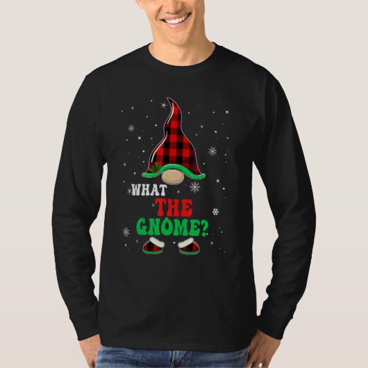 What The Gnome Buffalo Plaid Matching Christmas Gr T-shirt (Voorkant)