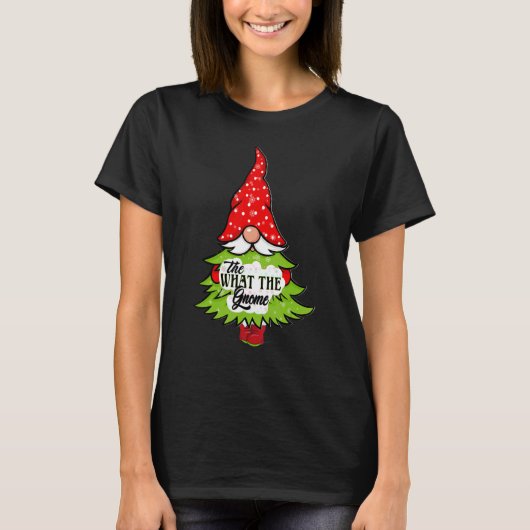 What The Gnome Buffalo Plaid Matching Christmas Pa T-shirt (Voorkant)