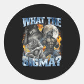 What The Sigma Cool Funny Alpha Wolf Werewolf Boot Ronde Sticker (Voorkant)